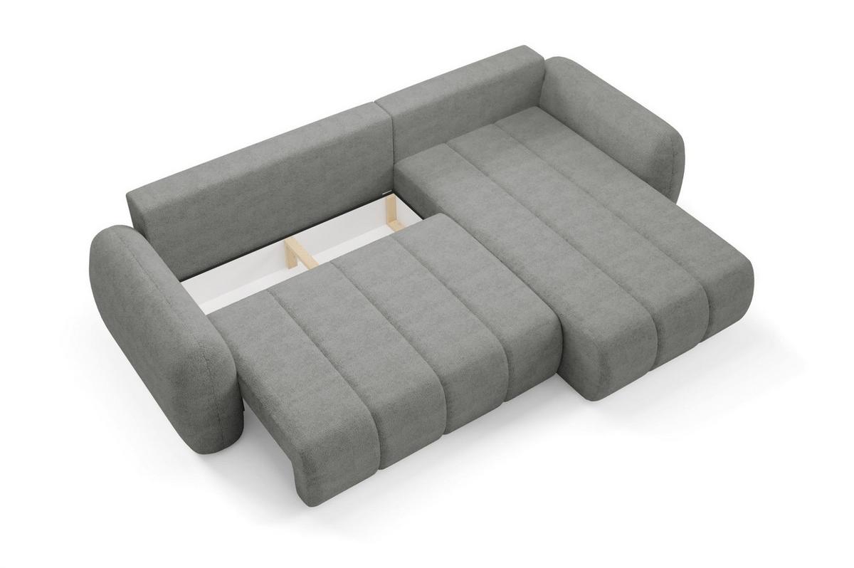 ECKSOFA Caria Mit Schlaffunktion - Grau, Holzwerkstoff/Textil (304/190cm) - Fun Möbel