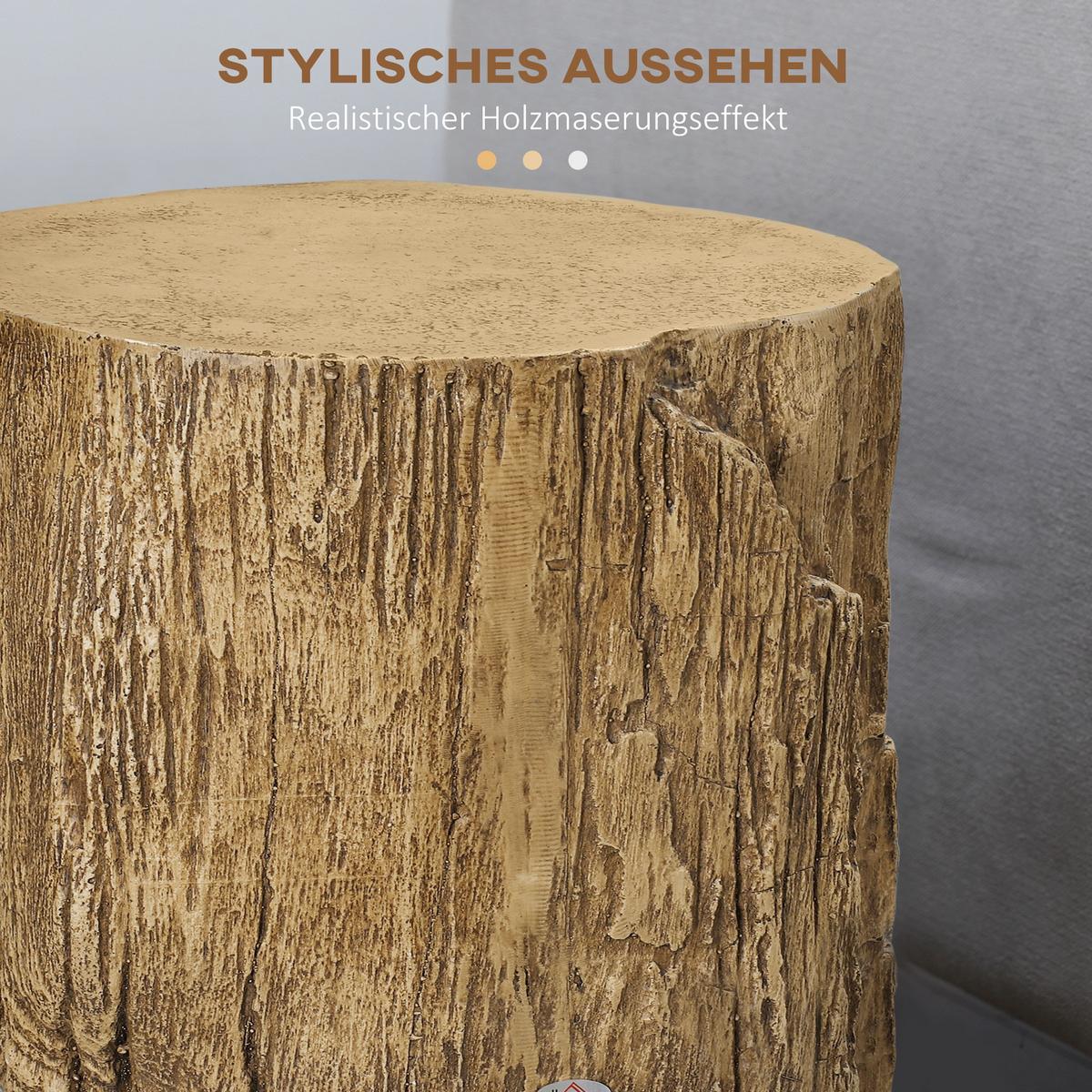 BEISTELLTISCH, Erzpulver, Naturholz - Naturfarben, Metall (37/37/43cm) - HOMCOM