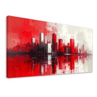 LEINWANDBILD Städte & Architektur 80x40cm - Rot, Textil (80/40cm) - Feeby