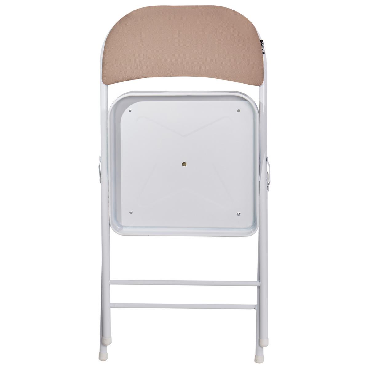 KLAPPSTUHL 4er-Set Metall Beige/Weiß Sparks - Beige, Metall (45/77/47cm) - Beliani