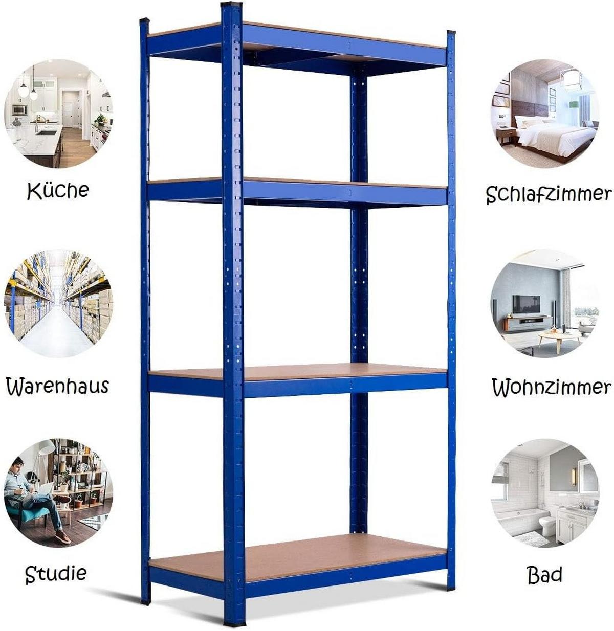 LAGERRGAL Blau - Blau, Holz (80/160/40cm) - COSTWAY