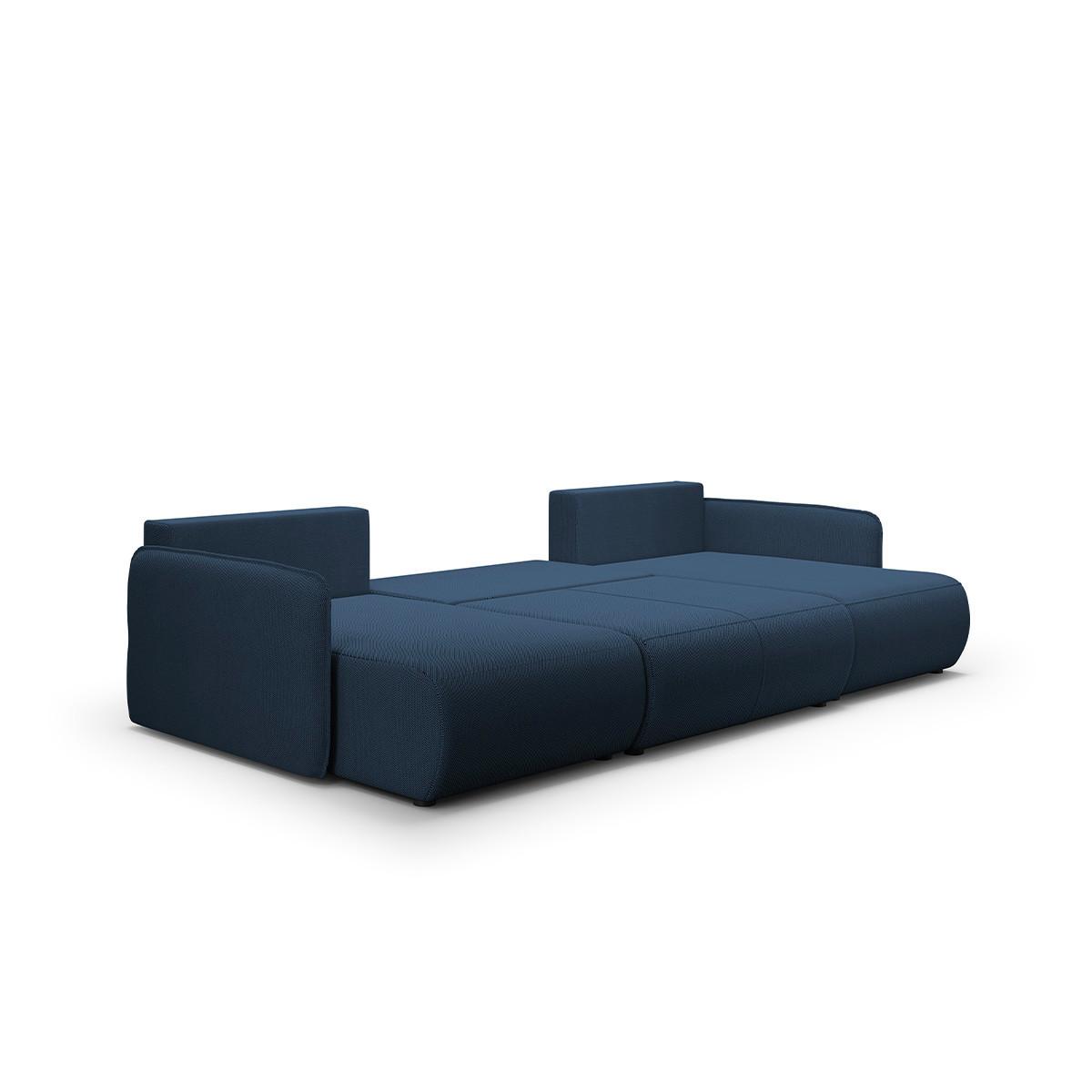 PANORAMASOFA Claudio 5 Sitzplätze Dunkelblau - Blau, Holz (290/86/148cm) - Petits-meubles