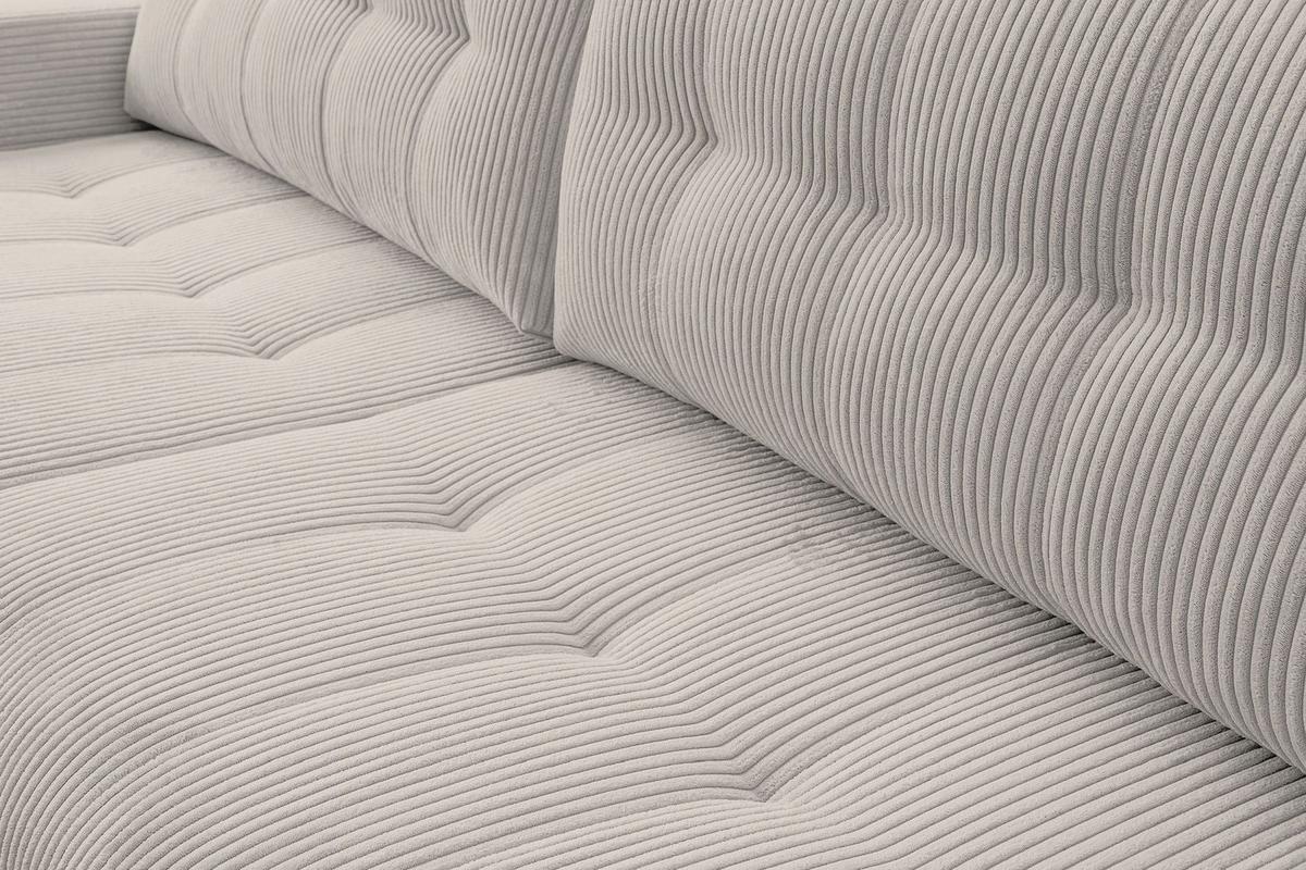 ECKSOFA Maillo Hellbeige Cord - Ecru/Schwarz, Kunststoff/Textil (245/143cm) - Selsey