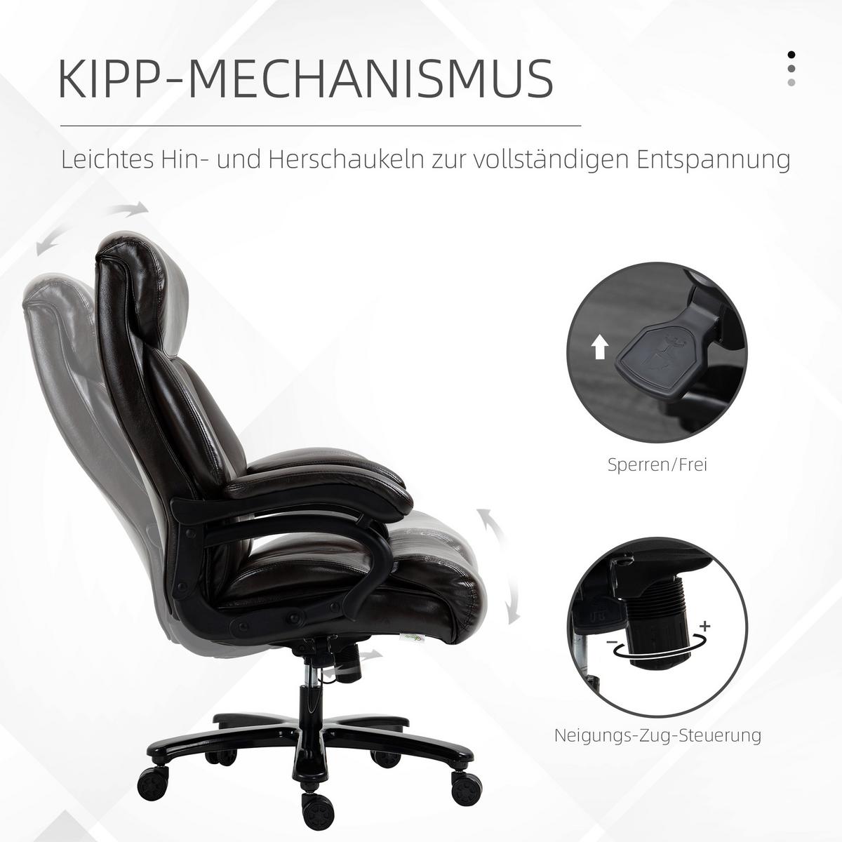 BÜROSTUHL, Kunstleder, Braun - Braun, Leder (83/122/72cm) - Vinsetto