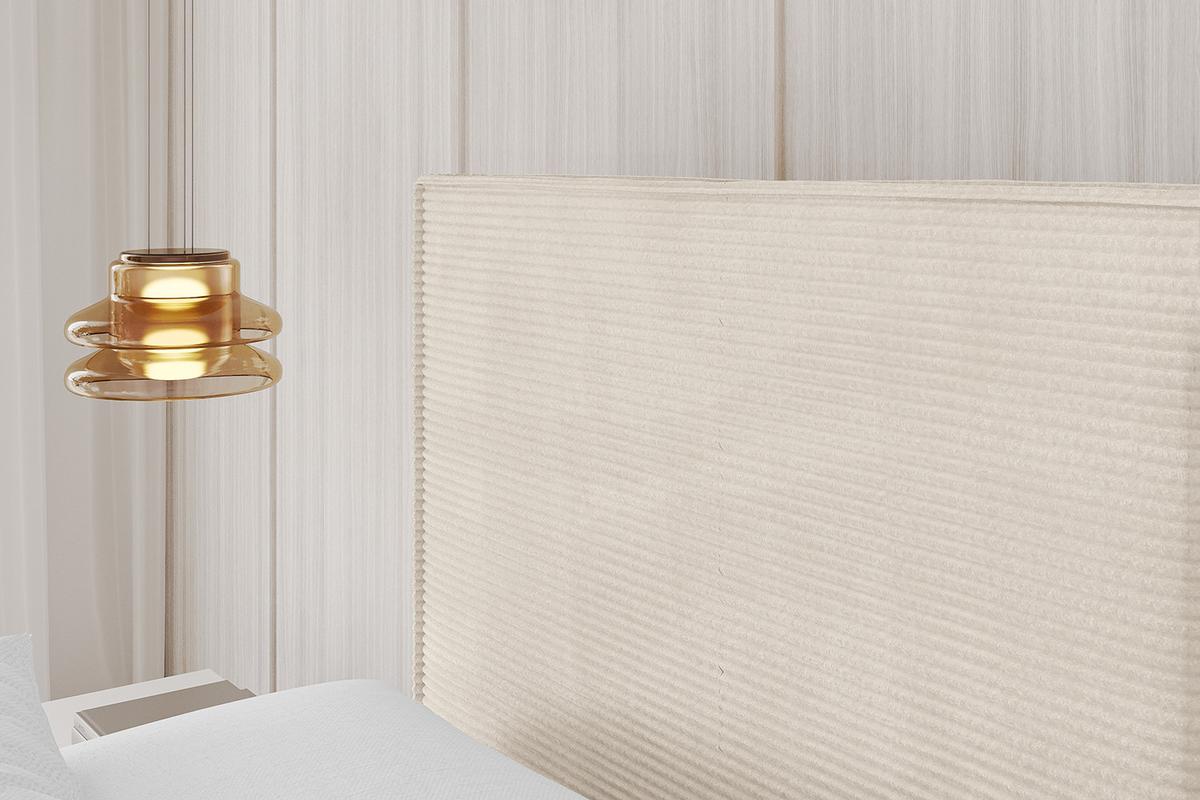 POLSTERBETT mit Bettkasten, Fußteil und Lattenrost, Boxbett ohne Matratze - VANTO-Z 180x200 Beige - Creme, Holzwerkstoff/Textil (180/200cm) - ALTDECOR