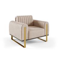 SESSEL Valerie - Beige, Holzwerkstoff/Textil (106/79/90cm) - Fun Möbel