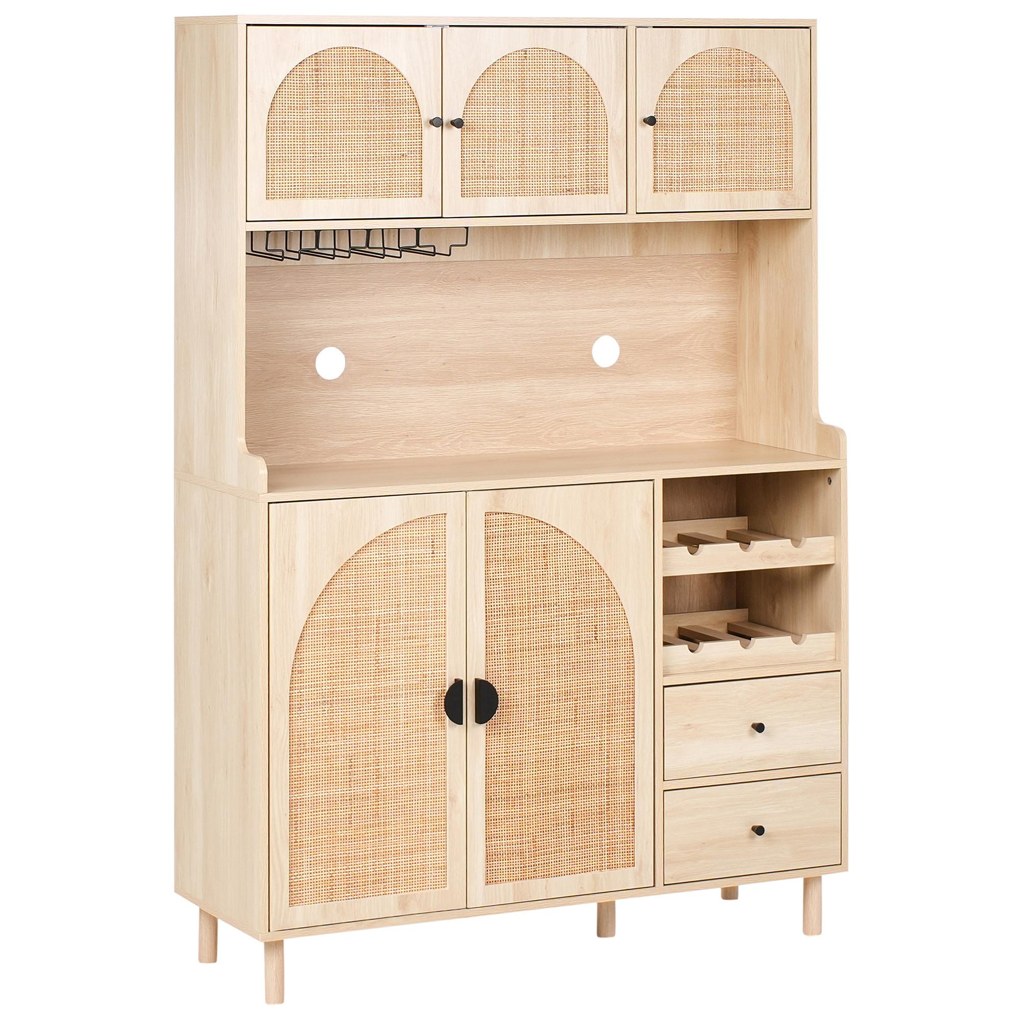 BUFFETSCHRANK 120 cm Hellbraun Campbellton - Hellbraun, Holzwerkstoff (120/173/40cm) - Beliani