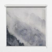 INNENROLLO - Fensterrollo - Rollo - 100x100 cm - Nebelgebirge - Schwarz, Kunststoff (100/100/0.5cm) - TULUP
