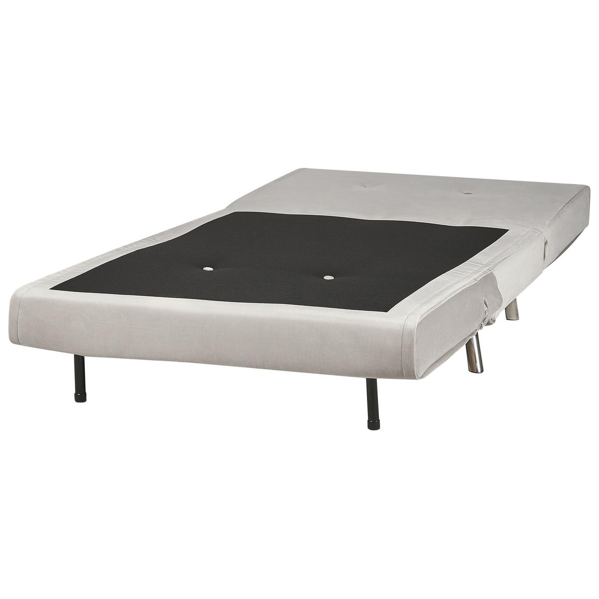 1-SITZER-SCHLAFSOFA Samtstoff Hellgrau Farris - Hellgrau, Textil (100/89/191cm) - Beliani