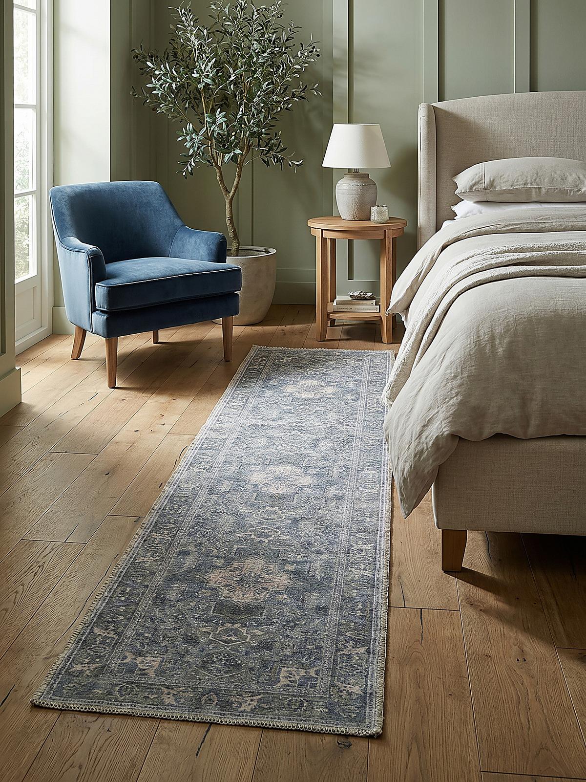 TEPPICH Waschbar HALD, klassisch im Vintage-Stil, Türkis, 60 x 230 cm - Blau, Textil (230/60cm) - KADIMA DESIGN