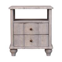 NACHTTISCH mit Acid-Wash-Finish, 2 Schubladen, 1 offene Ablage, grau - Braun/Grau, Naturmaterialen/Holz (55/63/40cm) - Artisan Furniture