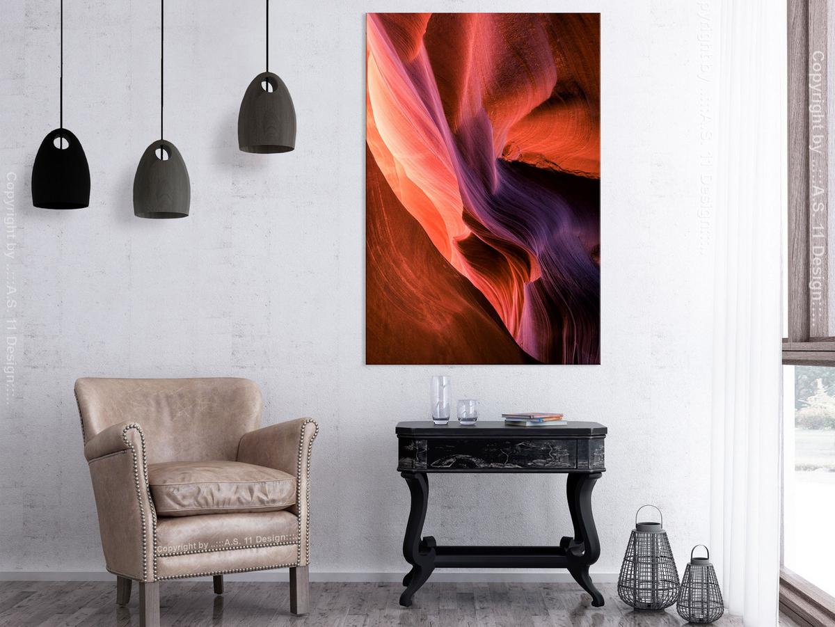 KUNSTDRUCK Rot 40/60 cm - Rot/Lila, Textil (40/60cm) - KUNSTLOFT