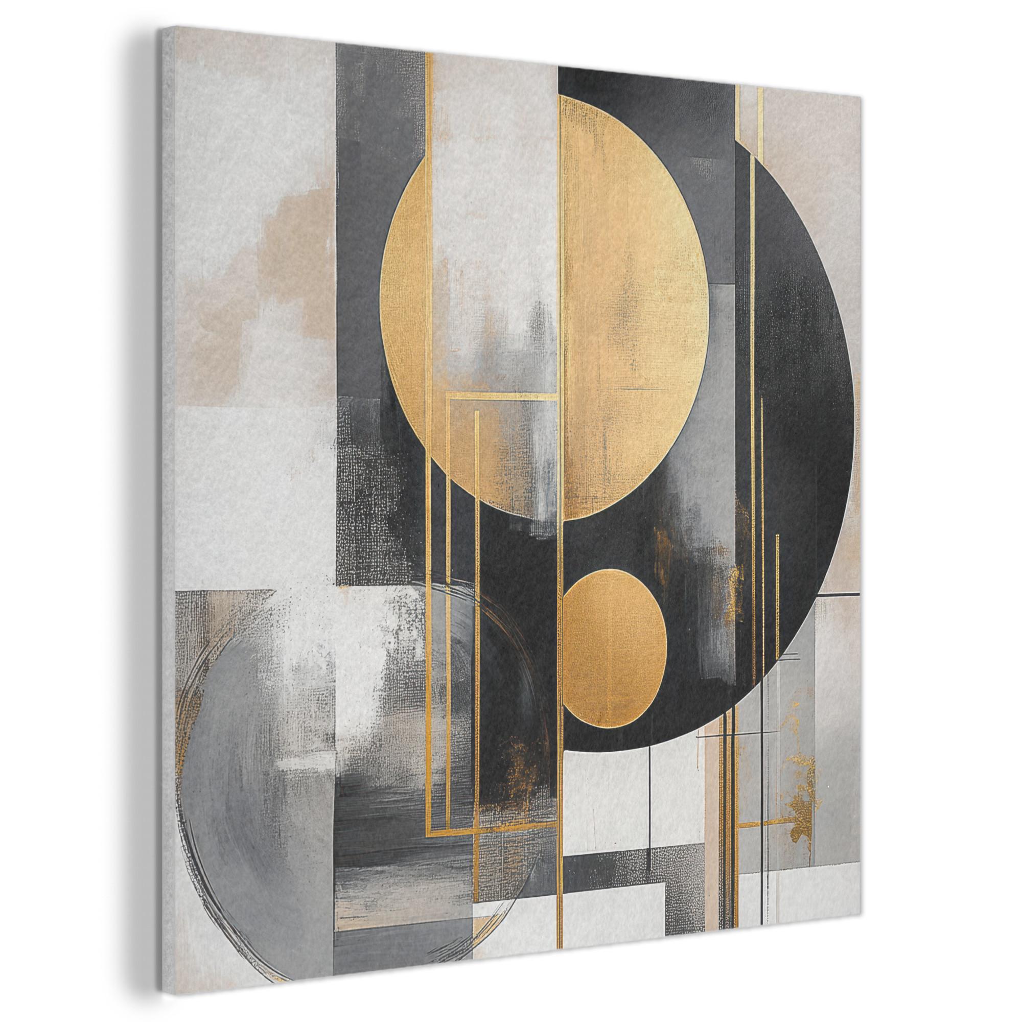 AKUSTIKBILD Abstrakt - Gold - Silber - Formen - Ästhetisch - Modern Akustikpaneele 80x80 cm - Goldfarben, Kunststoff (80/80/0.9cm) - MuchoWow