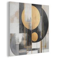 AKUSTIKBILD Abstrakt - Gold - Silber - Formen - Ästhetisch - Modern Akustikpaneele 80x80 cm - Goldfarben, Kunststoff (80/80/0.9cm) - MuchoWow
