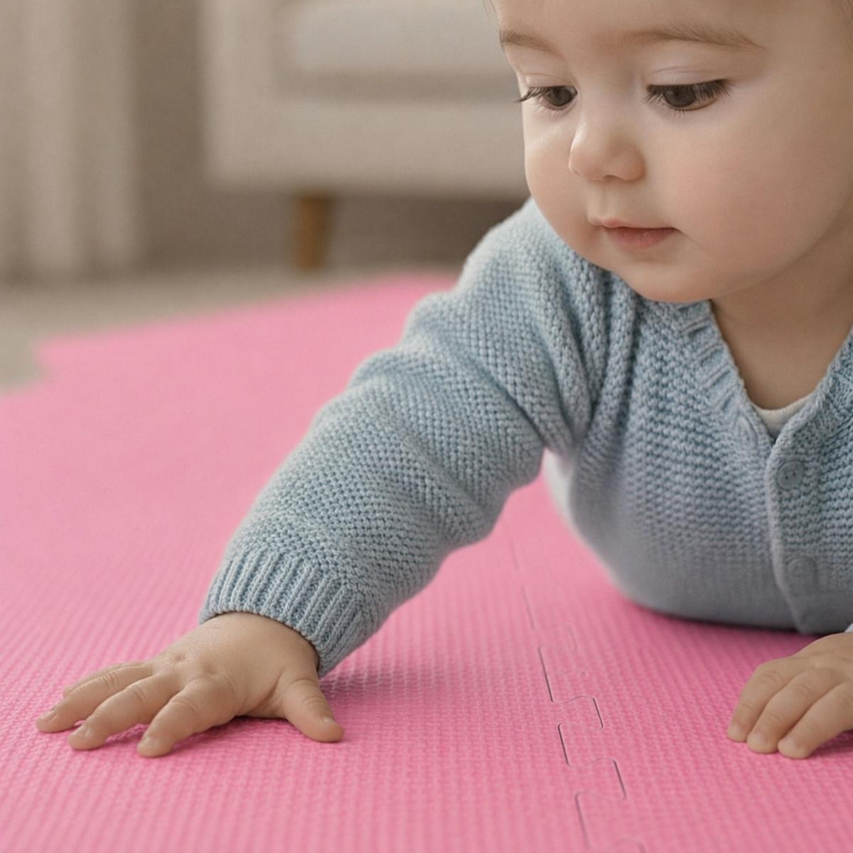 SPIELMATTE ab Null - 90 cm Baby Puzzlematte Pink - Pink, Kunststoff (30/30cm) - Littletom