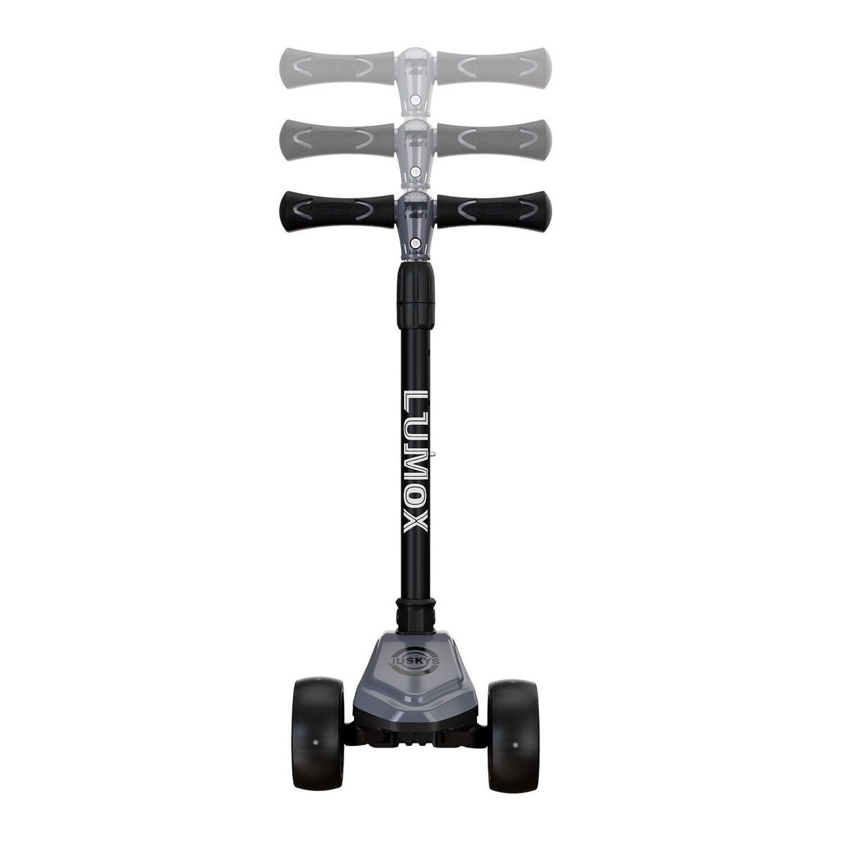KINDERROLLER Lumox höhenverstellbarer Lenker inkl. Leuchtränder schwarz - Schwarz, Metall (28/59cm) - Juskys