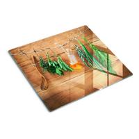 GLASPLATTE 60x52 cm Kräuterschnur - Grün, Glas (60/0.4/52cm) - TULUP