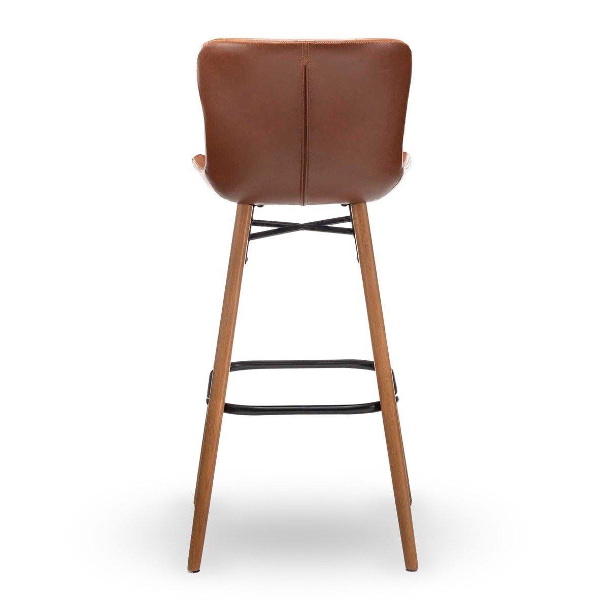 BARHOCKER (2er-set) braun - loft 51/46/105 cm - Braun, Leder (46/105/51cm) - Calicosy