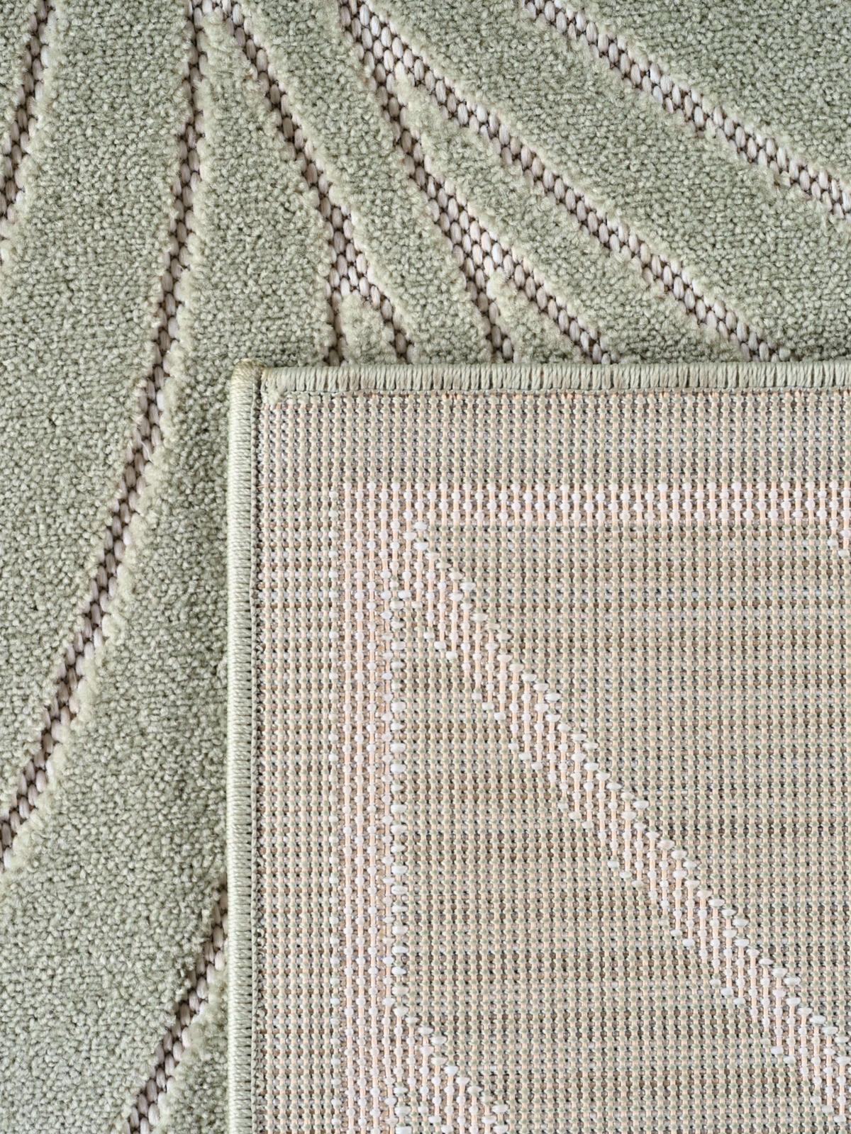 TEPPICH Outdoor, Fußbodenheizung-geeignet, mit Blattmotiv, aus Polypropylen, ENGADIN in Salbeigrün, 160 x 230 cm - Grün, Textil (160/230cm) - KADIMA DESIGN
