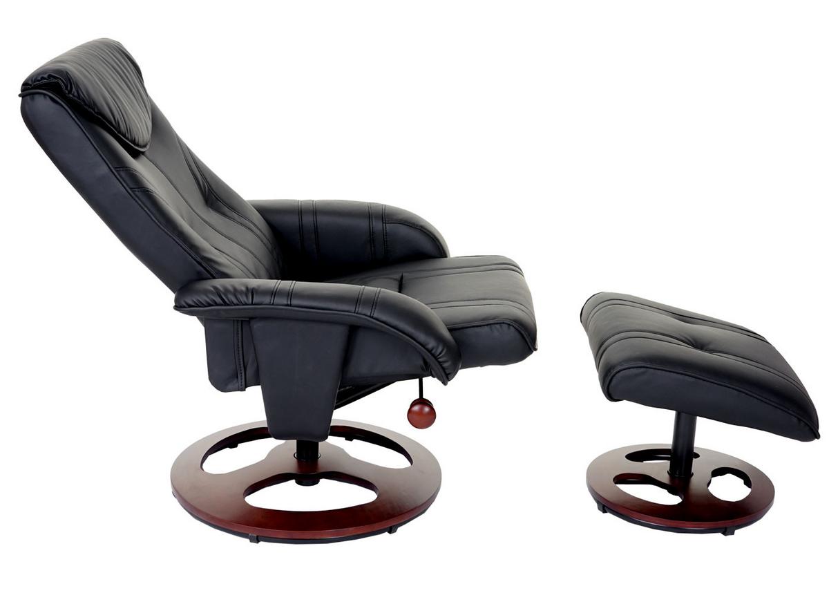 RELAXSESSEL MIT HOCKER Schwarz - Schwarz, Textil (77/105/68cm) - MCW