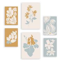 POSTER Set Mit 6 Blumenrahmen 1 In Blume Zusammenfassung Ästhetische Dekorative Gemälde Für Ihr Wohnzimmer, Schlafzimmer, Zuhause A3 & A4 Rahmenlos - Klar, Papier (29/3cm) - Nacnic