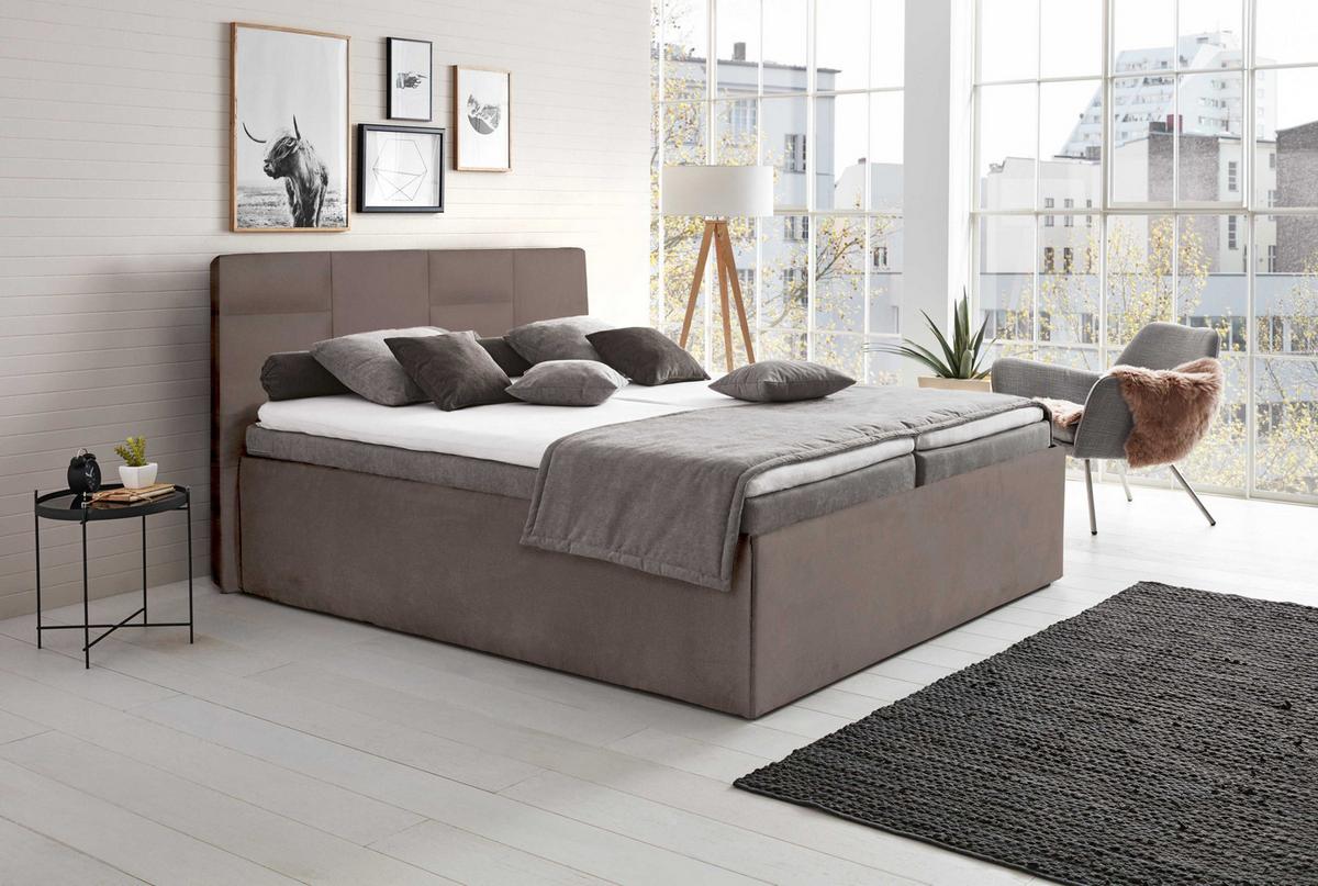 POLSTERBETT Damas Sahara 120 x 200 x 32 cm Mit hochwertiger Matratze H3 (bis 120 kg) und Lattenrost - Sahara, Holz (120/200cm) - Halmon Schlafkomfort Betten 