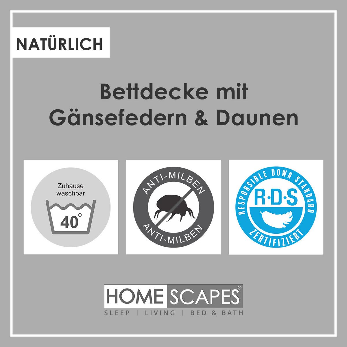 KINDERBETTSET 120/150 cm + 40/60 cm, Federn & Daunen - Weiß, Textil (120/150cm) - Homescapes