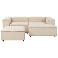 ECKSOFA Modul 3-Sitzer linksseitig Beige Stoff mit Ottomane Ardal - Beige, Textil (240/180cm) - Beliani