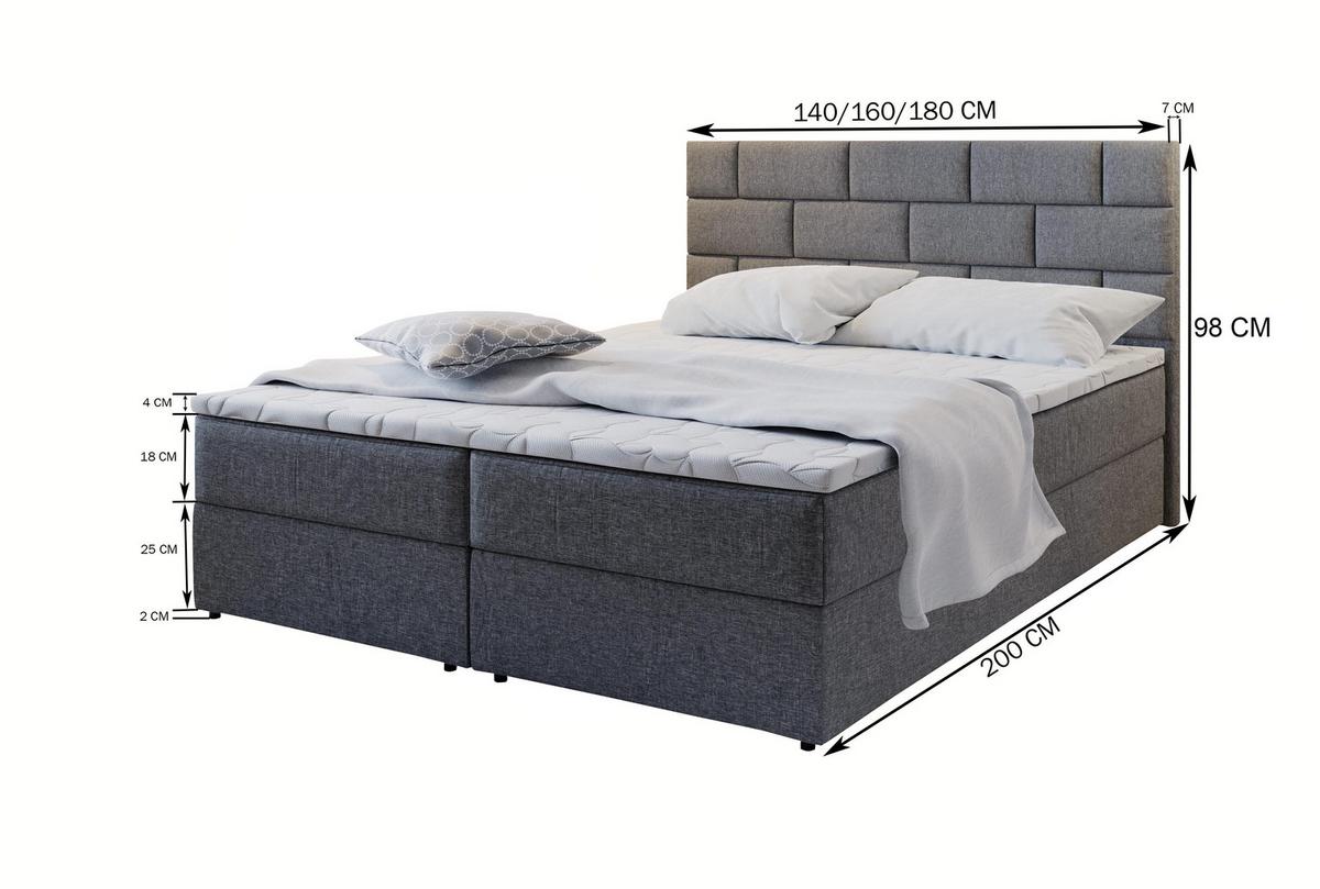 BOXBETT KERLO 180x200 cm mit Matratze und Topper - Braun - Braun, Holz (180/200cm) - MASSENO