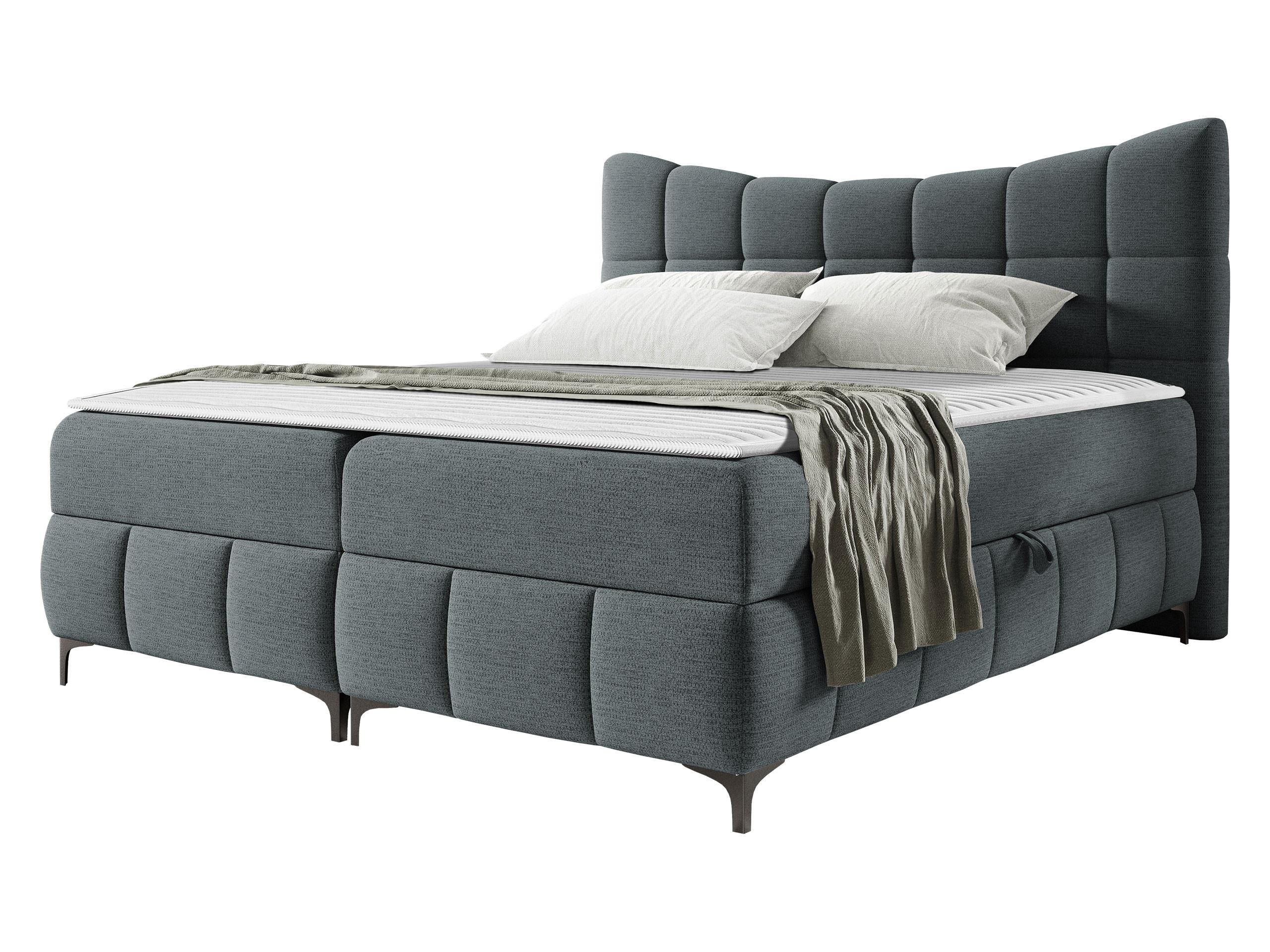 BOXBETT Nova - H3 - Dunkelgrau/Schwarz, Holz/Textil (160/200cm) - MIRJAN24