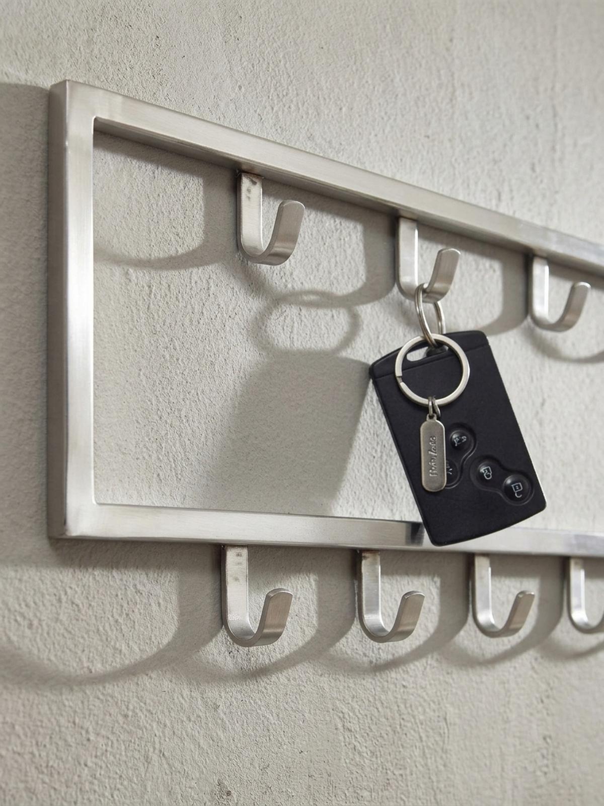 WANDGARDEROBE Metall Silber Modern poliert - Silberfarben, Metall (50/20/4cm) - KADIMA DESIGN