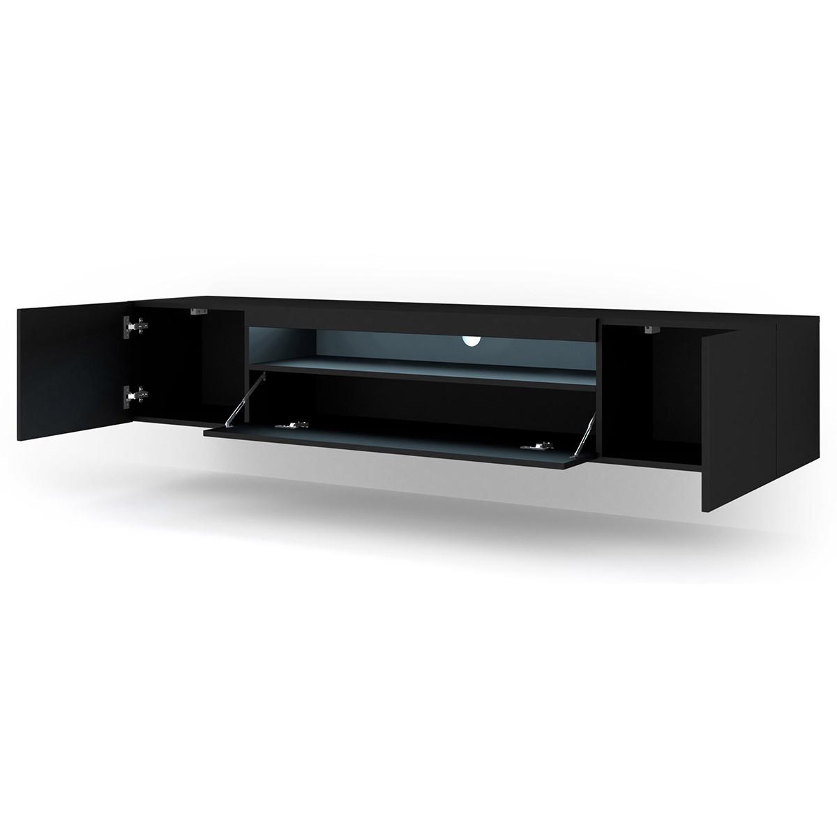 TV-MÖBEL Aurus Schwarz - Schwarz, Holzwerkstoff (200/36/37cm) - Petits-meubles