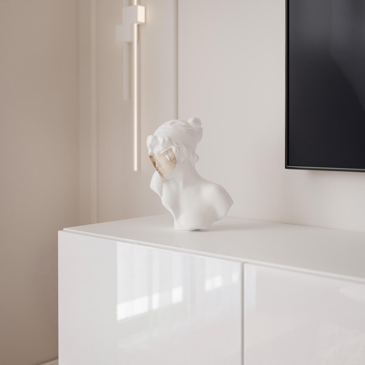 TV-LOWBOARD ANGEL V mit LED-Beleuchtung, 300 cm Weiß Hochglanz - Weiß Hochglanz, Holzwerkstoff (300/36/40cm) - Idohome