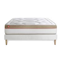 BETT Le Cosy Memory-Schaum 140 x 190 cm h3 - Kit Bettgestell Weiß - Beige/Weiß, Karton/Holz (140/190cm) - Marmottes & Co