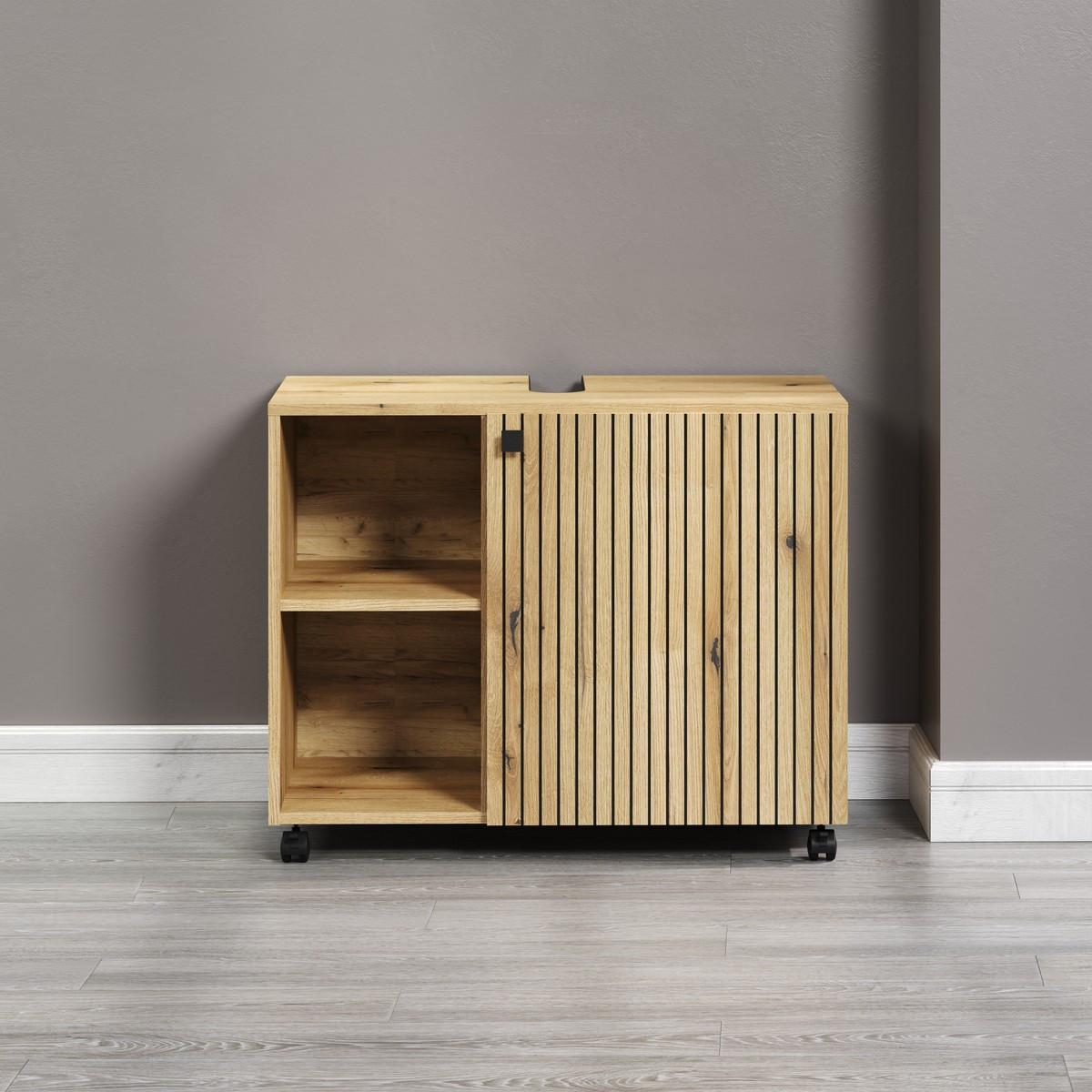 WASCHBECKENUNTERSCHRANK PureBliss Eiche Dekor - Eichefarben, Holzwerkstoff (80/64/42cm) - Trendteam