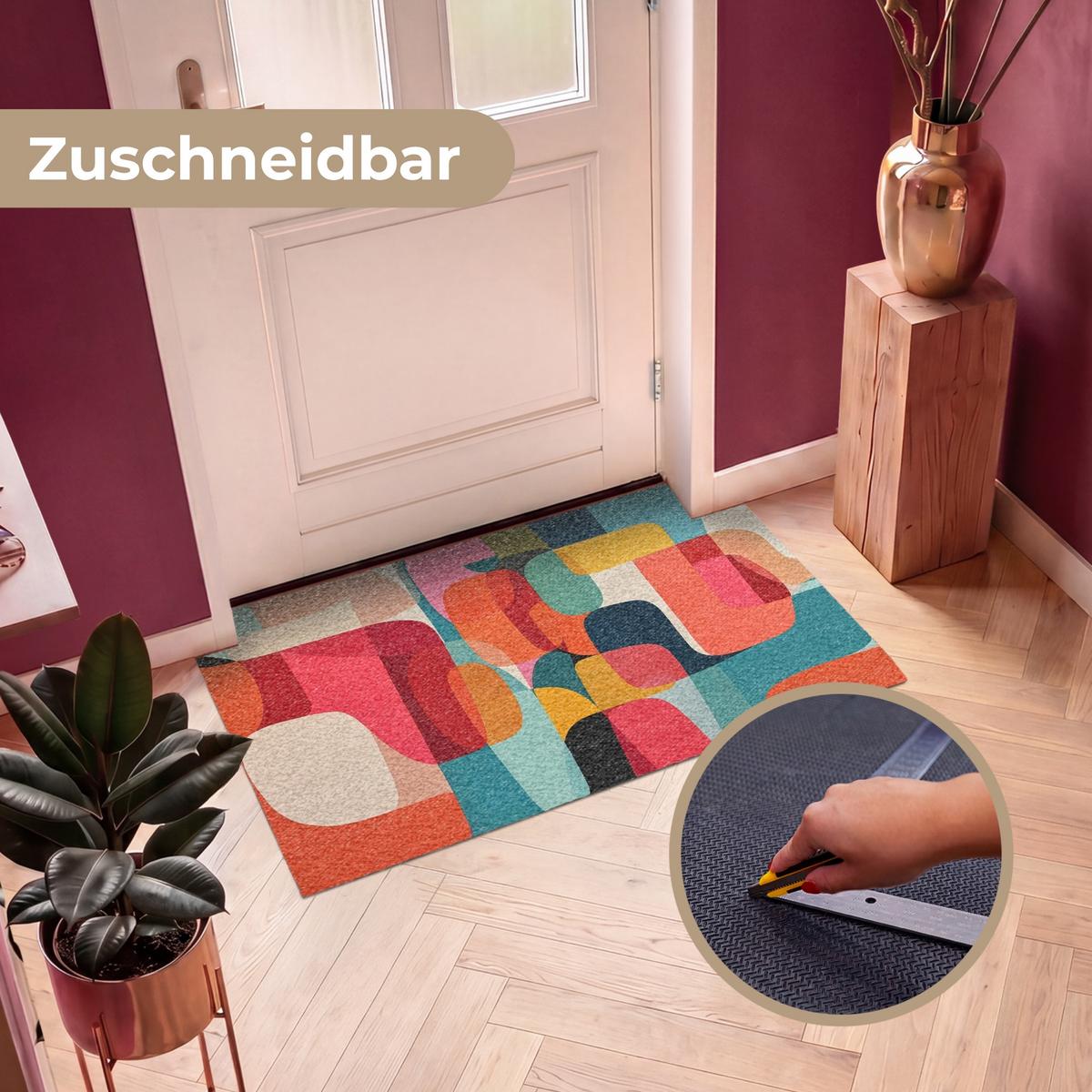 FUSSMATTE Formen - Bunt - Abstrakt - Flugzeuge Sauberlaufmatte 120x80 cm - Multicolor, Kunststoff (120/0.4cm) - MuchoWow