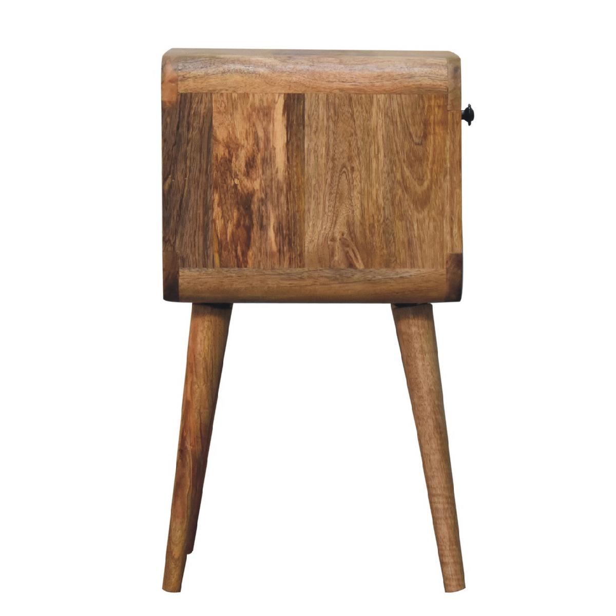 NACHTTISCH mit 1 Schublade, 1 offenes Fach, Beige - Eichefarben/Messingfarben, Holz/Metall (30/55/30cm) - Artisan Furniture