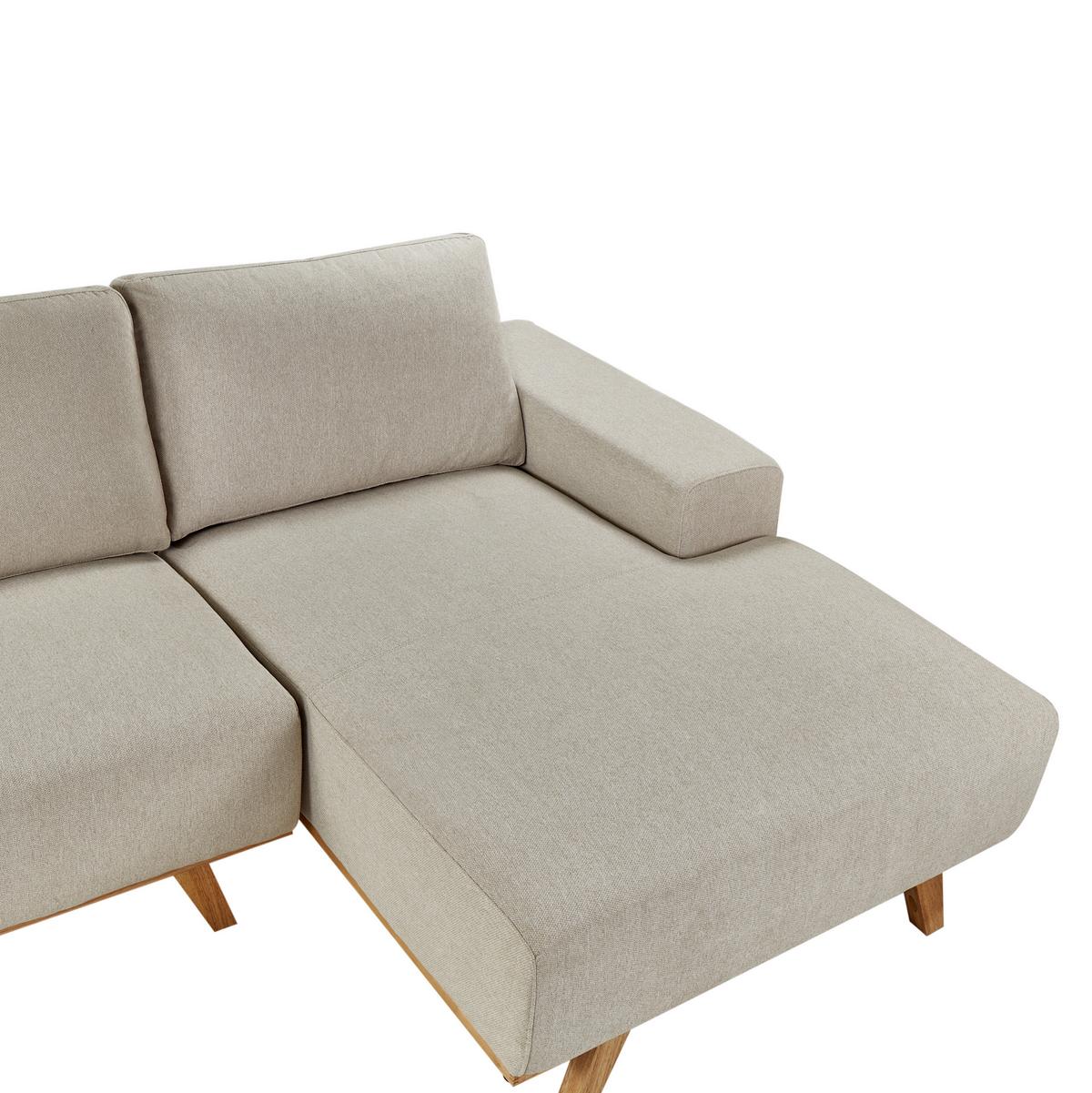ECKSOFA 3-Sitzer Stoff Beige linksseitig Nora - Beige, Textil (279/150cm) - Beliani