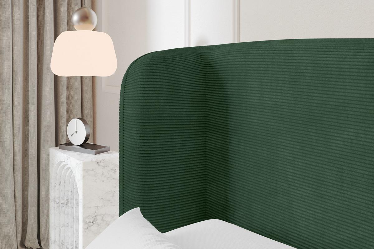 POLSTERBETT mit Bettkasten, Fußteil und Lattenrost, Bett mit Matratze H3/H4 - ESTI-Z 140x200 Grün - Olivgrün, Holzwerkstoff/Textil (140/200cm) - ALTDECOR