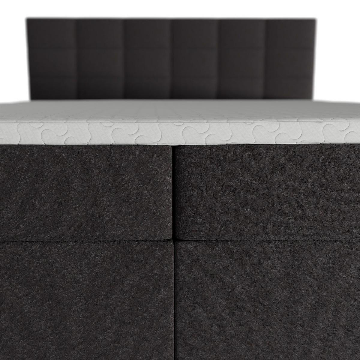 BOXBETT Seattle schwarz 180x200 cm Malmo-Stoff - Schwarz, Textil (180/200cm) - Juskys