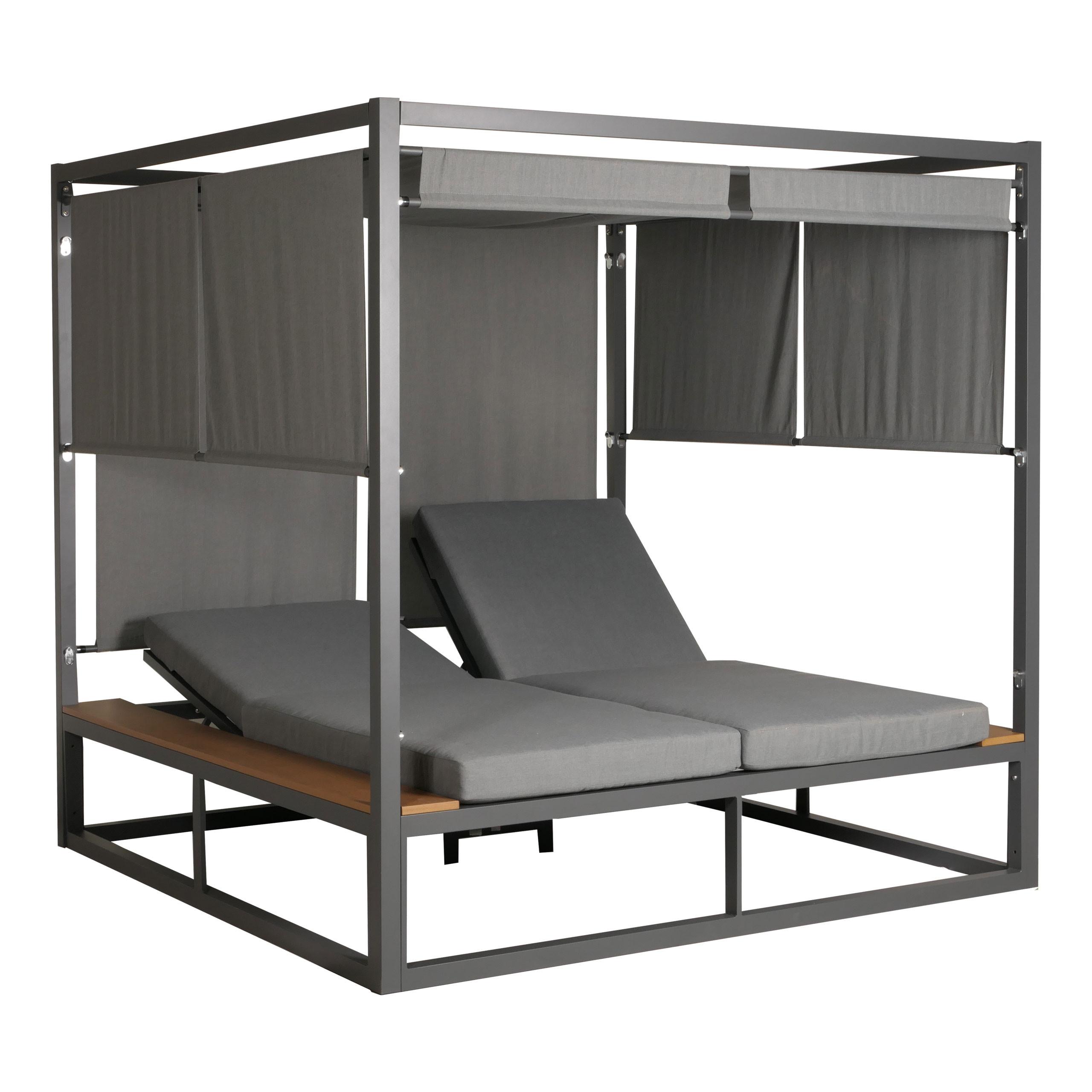 LOUNGE-GARTENLIEGE Hellgrau - Hellgrau, Textil (200/200/200cm) - MCW