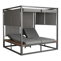 LOUNGE-GARTENLIEGE Hellgrau - Hellgrau, Textil (200/200/200cm) - MCW