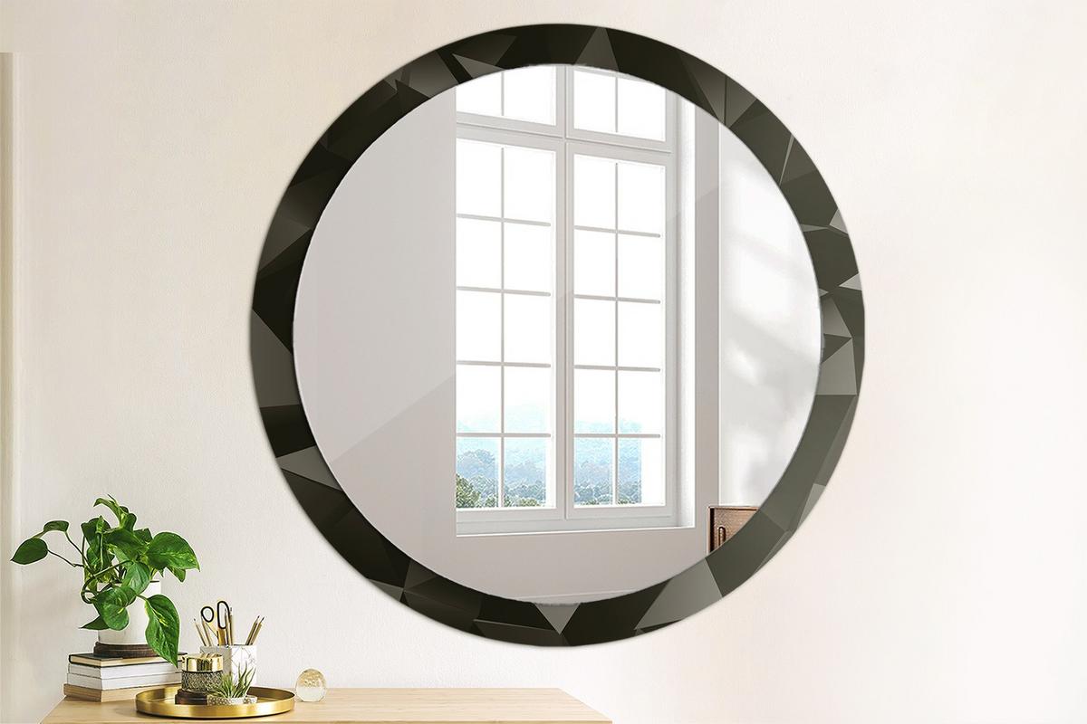 SPIEGEL Ø100 cm Rund mit Aufdruck - Schwarz, Glas (100/100/0.4cm) - TULUP