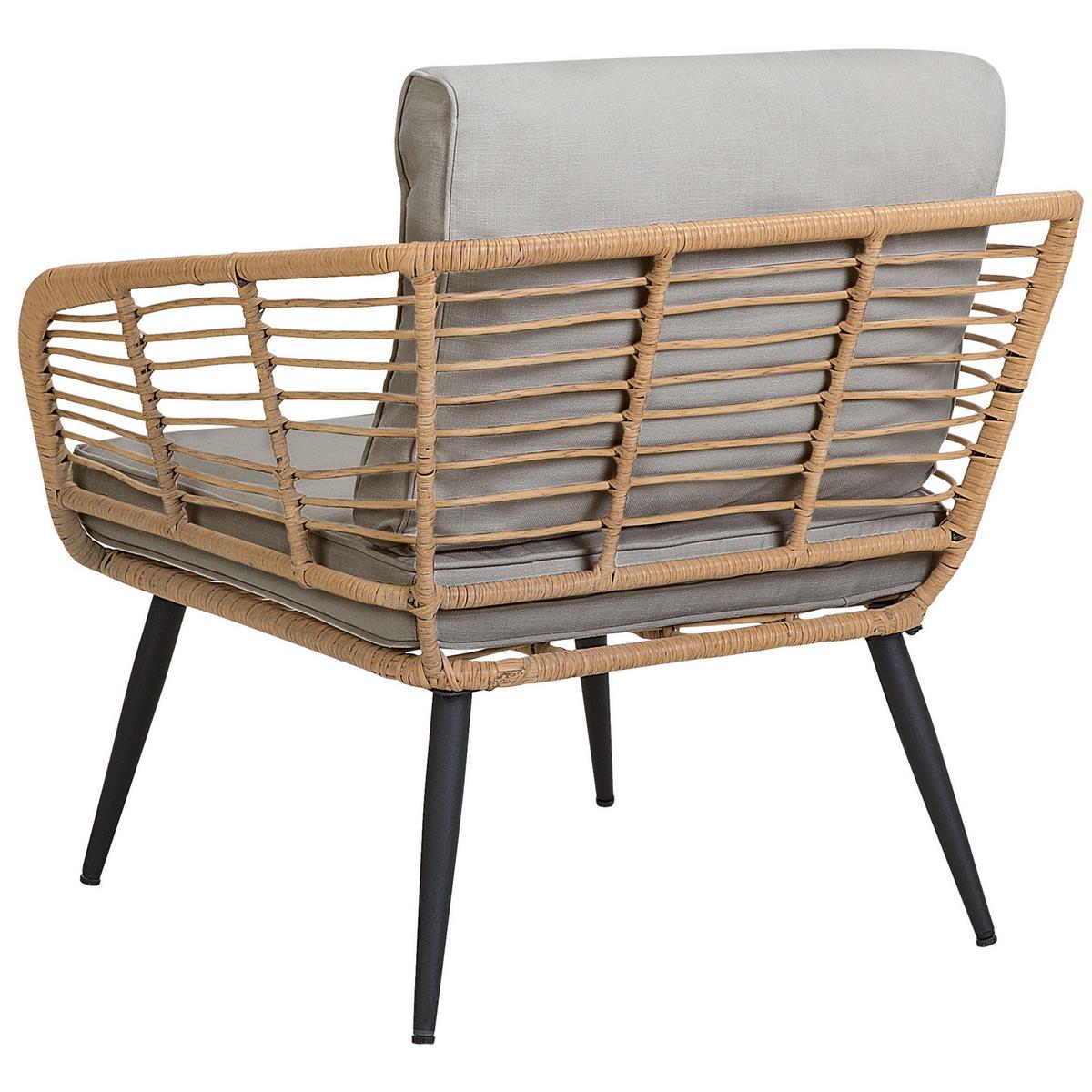 4-SITZER LOUNGE SET Rattan Natürlich Corinth Ii - Naturfarben, Kunststoff - Beliani