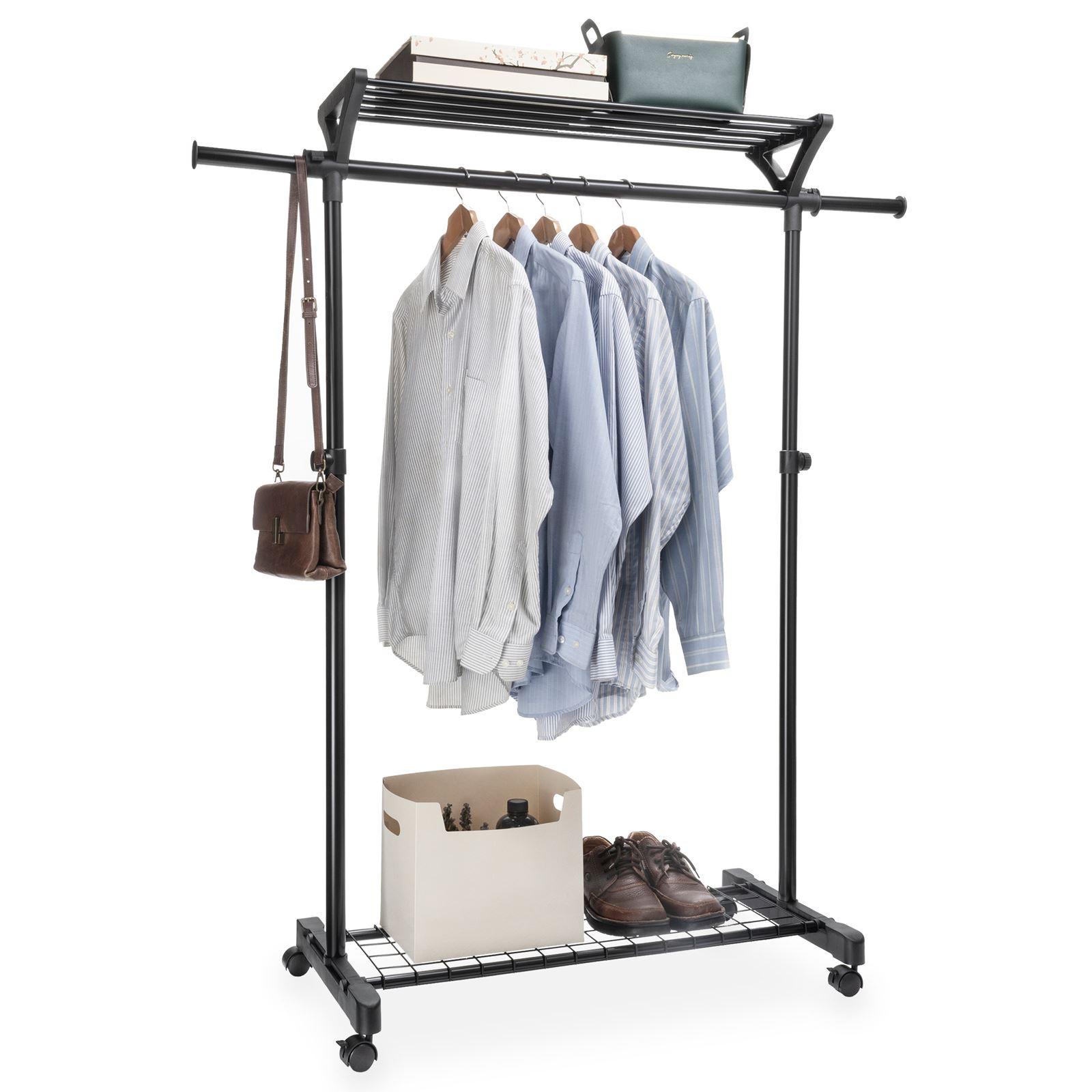 GARDEROBENWAGEN VIDA schwarz - Schwarz, Metall (136/172/43cm) - IDIMEX