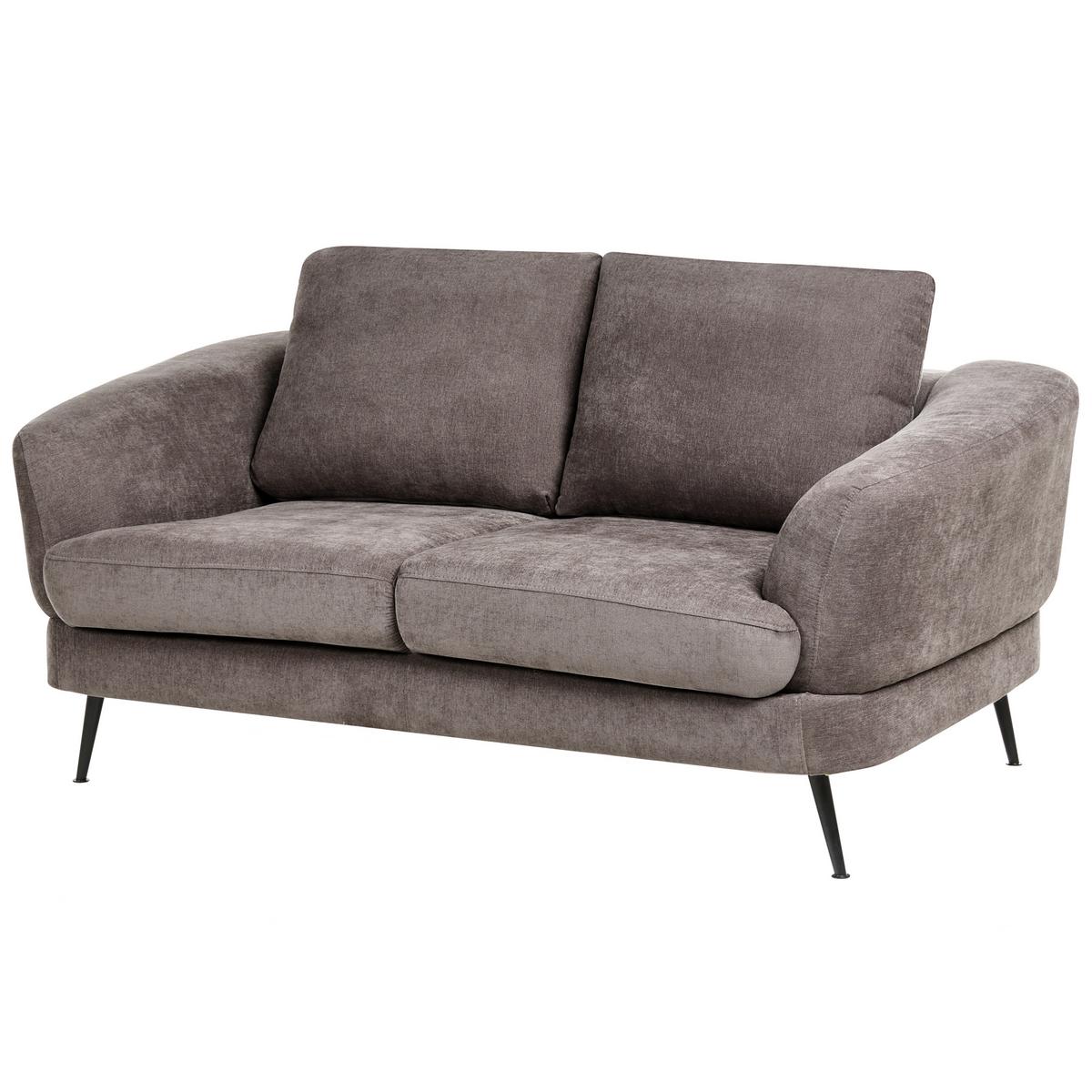SOFA-SET 3-Sitzer Chenillegewebe Taupe Kjaer - Taupe/Beige, Textil (155/100/100cm) - Beliani