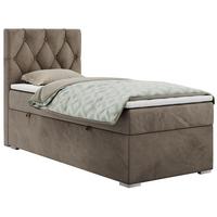 BOXBETT ALDA 90/200 Braun Velvet - H3 - Links Seite - Braun, Holz/Textil (90/200cm) - MKS