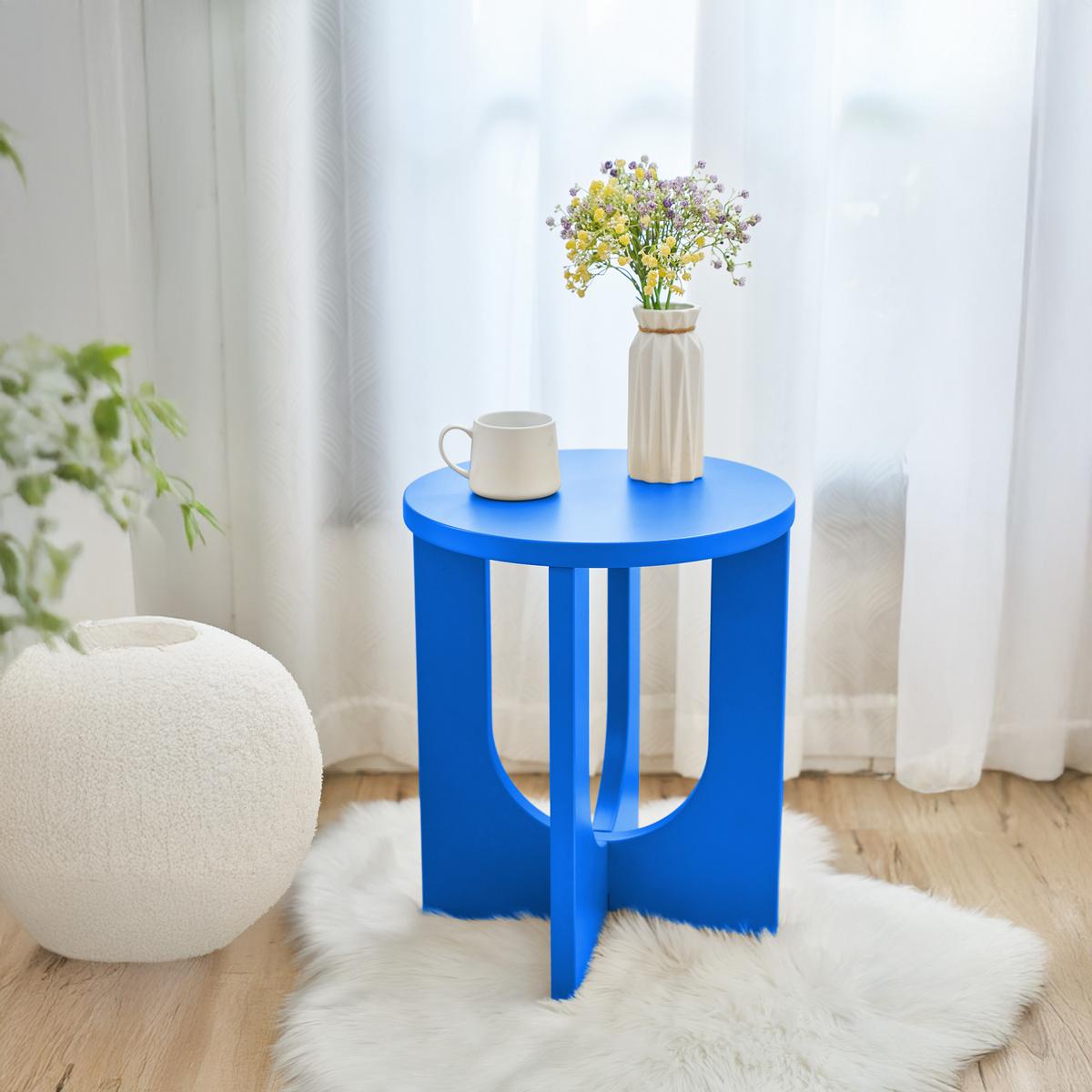 BEISTELLTISCH Kysdajore - Blau, Holzwerkstoff (40/40/50cm) - [en.casa]