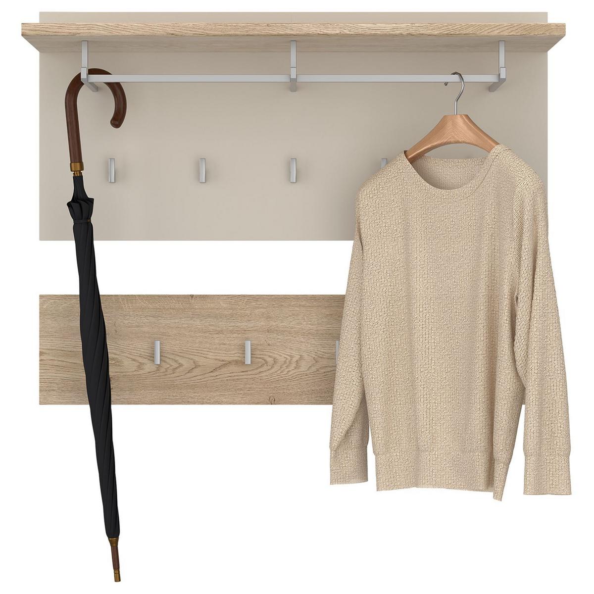 WANDGARDEROBE BILBAO Cremona Eiche/Kaschmir - Kaschmir/Sonoma Eiche, Holzwerkstoff (90/60/30cm) - IDIMEX