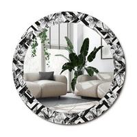 SPIEGEL Rund Ø 70 cm mit Aufdruck - Schwarz, Glas (70/70/0.4cm) - Wallfluent